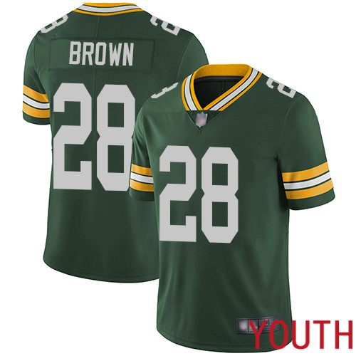 Green Bay Packers Limited Green Youth #28 Brown Tony Home Jersey Nike NFL Vapor Untouchable